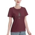 thumbnail image 2 of Acoustic Guitar Women'S Basic Short Sleeve T-Shirt Burgundy Large, 2 of 5