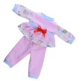 thumbnail image 4 of Traje de ropa de muñeca hecho a mano Conjunto de ropa de salón y pantalones con lazo para muñecas de muñecas de 18 '' Zulema Pijama de traje de muñeca, 4 of 6