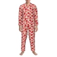 thumbnail image 3 of Fotbe Cute Strawberry Pijama de Hombre con Estampado de Manga Larga, Conjunto de 2 Piezas, Ropa de Dormir Suave y Cómoda con Bolsillos-X-Large, 3 of 7