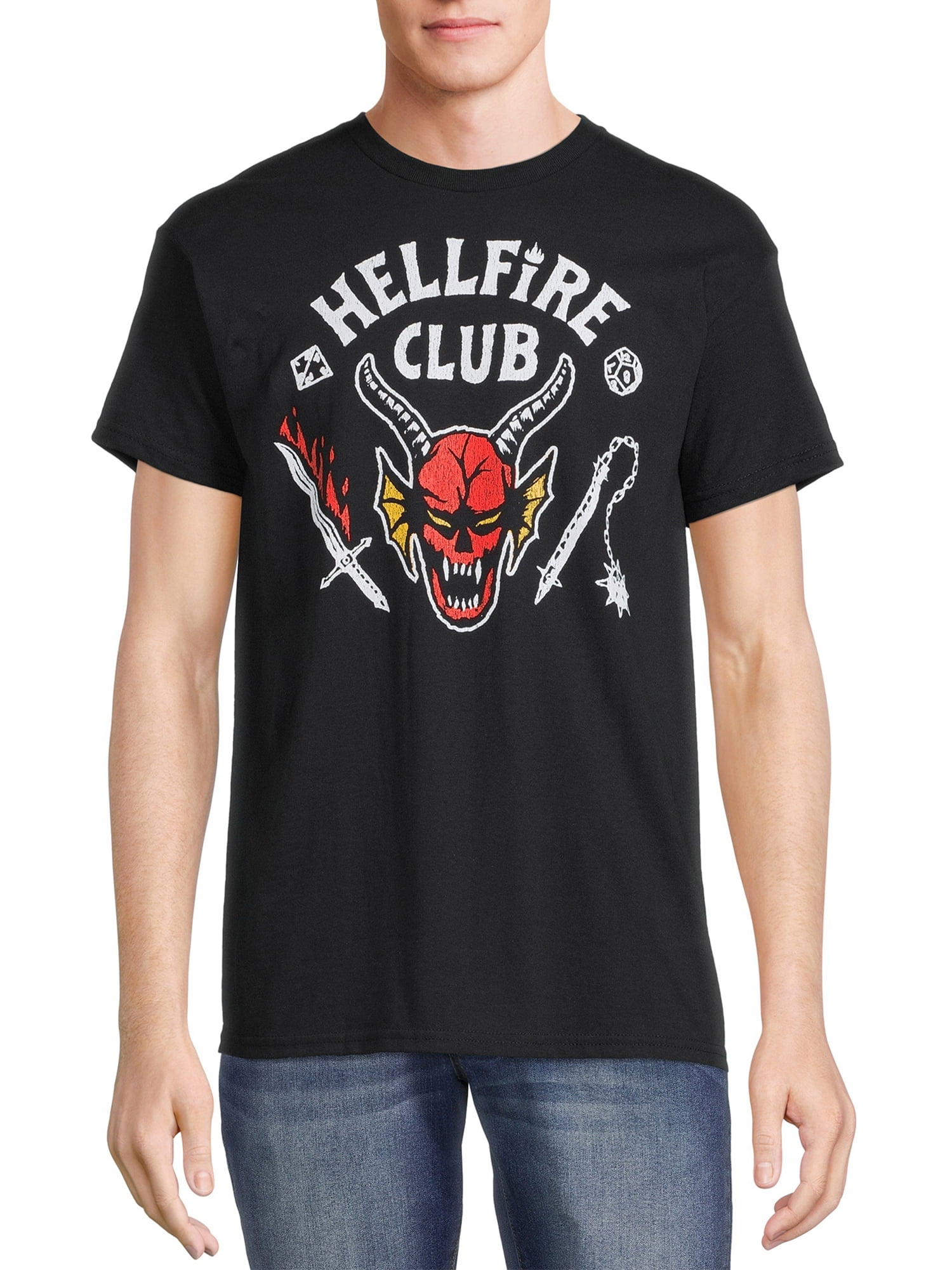Stranger Things Men's Hellfire Club Graphic Tee with Short Sleeves
