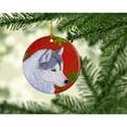 thumbnail image 2 of Carolines Treasures SS4671-CO1 Siberian Husky Red Green Snowflake Holiday Christmas Ceramic Ornament 3 in multicolor, 2 of 2