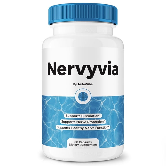Nervyvia – Natural Daily Support Blend for Nerves, Memory & Focus | Nervyvia Easy-to-Take Capsules (60 Capsules)
