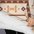 thumbnail image 3 of Oversized Wearable Blanket Hoodie,Brown Ethnic Arrow Pattern Sherpa Blanket Hoodie with Super Pockets,Super Warm Fuzzy Pullover for Women & Men, 3 of 6