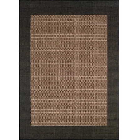 Couristan Recife Checkered Field Rug  Cocoa  Black Distinctively designed to complement the simple yet classic styling of outdoor furniture  uniquely colored to make stone entryways and patio decks warmer and more inviting  Couristan is proud to expand its popular outdoor/indoor area rug collection  Recife. Power-loomed of 100 percent fiber-enhanced Courtron polypropylene  this all-weather  pet-friendly  mold- and mildew-resistant area rug collection features a durable structured  flat woven construction  which allows it to be suitable for indoor and outdoor use. The naturally inspired color palette offered in this versatile collection features a series of unique combinations of natural hues that have been selected to complement today s hottest outdoor home furnishings. Hosting a wide range of sizes including runners and special shapes in the form of rounds and squares  the Recife Collection has been designed to offer the perfect outdoor floor covering solution for the home.
