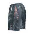 thumbnail image 5 of joogoo Mens Swim Trunks Holographic Forest Pattern Beach Shorts Drawstring Elastic Waist Swimwear Bathing Suits S, 5 of 7