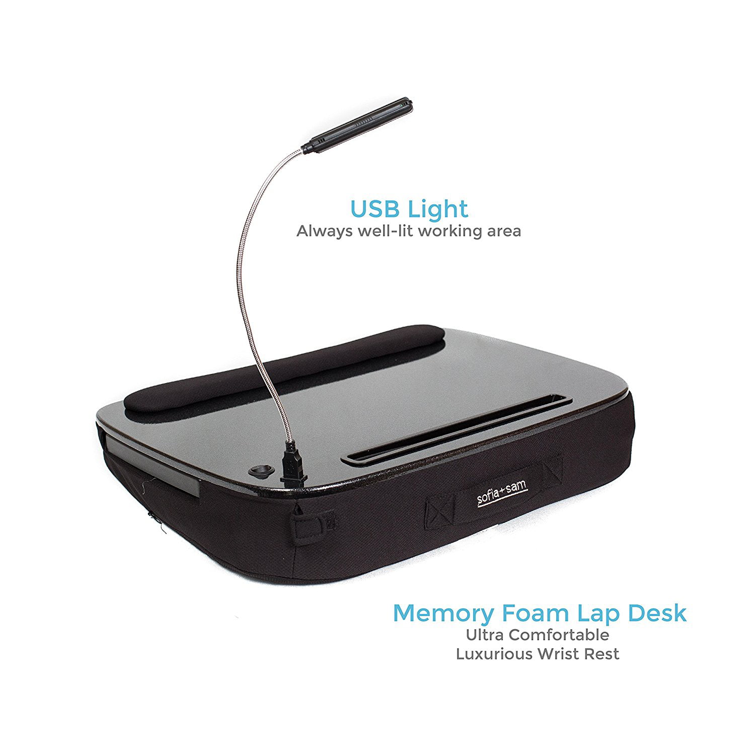 Sofia Sam Multi Tasking Memory Foam Lap Desk With Usb Light