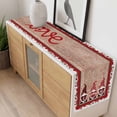 thumbnail image 4 of Valentine's Day Table Runner - 120 Inch Long, Kitchen Dining Table Runner Dresser Scarves, Love Heart Romantic Roses Gnomes Wooden Farmhouse Decor for Coffee Tables Wedding Party Banquet, 4 of 8