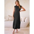 thumbnail image 3 of ANRABESS Summer Casual Sleeveless Maxi Dress for Women Crewneck Loose Split Wrinkle-Free Travel Vacation Long Dress Beach Sundress with Pockets Black S, 3 of 12