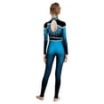 thumbnail image 3 of iiniim Girls Kids Sparkly Color Block Gradient Long Sleeve Figure Skating Gymnastics Leotard Full Body Jumpsuit Bodysuit Light Blue 16, 3 of 7