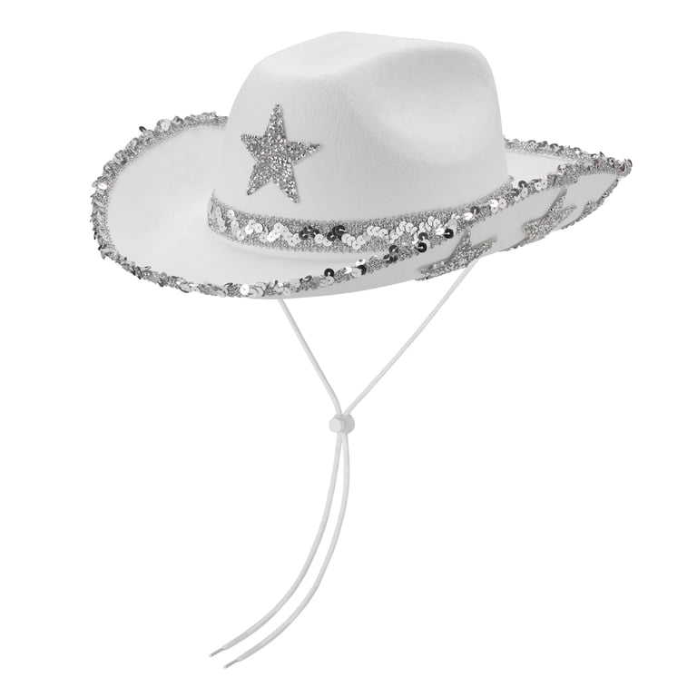 Wide Brim Cowboy Hat with Rhinestone Buckle for Party Disco Cowgirl Gossifan Women Men Wide Brim Cowboy Hats with Rhinestone  main image 3