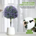 thumbnail image 2 of Xwl 2 Pack 24" Artificial Topiary Ball Trees with Lavender Flowers, UV Resistant Fake Topiary Bushes with Ground Spike, Outdoor Faux Plants for Front Door, Patio, Garden Decor (Purple), 2 of 6