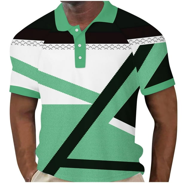 Camisas de Manga Larga para Hombres Impresos Girar Hacia Abajo Botones de Cuello Lateral Dividido, Casual Camiseta Blusa para Hombres