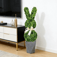 thumbnail image 3 of Decorr Bunny Topiary, 35.4" Boxwood Bunny Topiary with Bow Bunny Topiary Outdoor, Easter Decorations for Garden, Patio, Front Porch Decor, All-Weather Holiday Decoration, 3 of 9