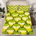 thumbnail image 2 of Castle Fairy Preppy Children Green Frog Twin Sheet Sets,Kawaii Wildlife Bedding, 2 of 7