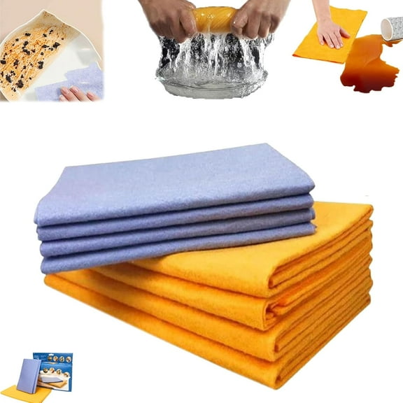 Miracle Shammy,Ultra-Absorbent Miracle Cleaning Shammy,Absorbent Cleaning Cloth Multi-Purpose Non-Woven Cleaning Towels,Super Absorbent Cleaning Cloth,Scratch-Free Shammy Cloth (1 Set (8Pcs))