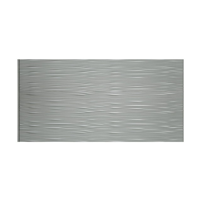 Fasade - Waves Horizontal Argent Silver Decorative Wall Panel - Fast and Easy Installation (4' X 8' Panel)
