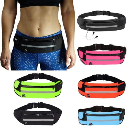 Waterproof Sport Runner Waist Bum Bag Running Jogging Belt Pouch Zip ...