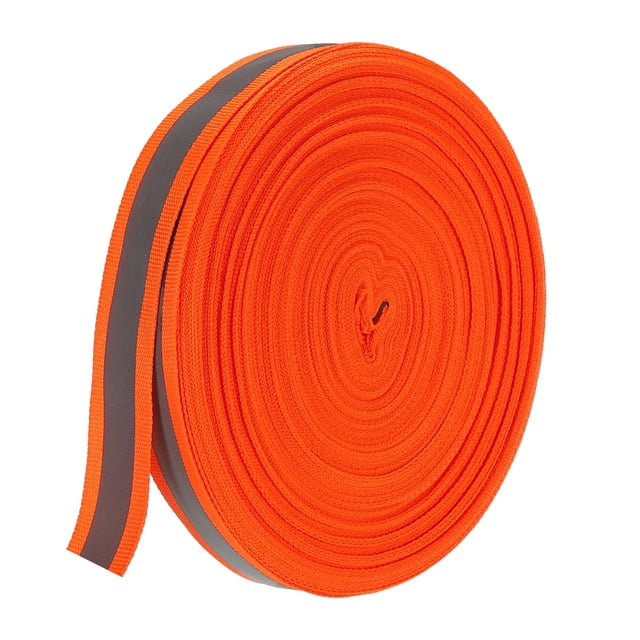 Unique Bargains Bande de Ruban Réfléchissant, Ruban Réfléchissant 25mm x 55Yards pour Imperméables de Vêtements, Orange Fluorescent
