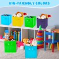 thumbnail image 3 of 12 Pcs Cube Storage Bin 11'' Collapsible Storage Cubes Foldable Cube Storage Organizer Bins Fabric Bins Storage Basket Fabric Cubby Boxes for Shelf Closet (Sky Blue, Green, Yellow, Dark Blue), 3 of 14