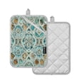 thumbnail image 2 of 2 Pack Pot Holders for Kitchen Heat Resistant Hot Pads Sets for Cooking Baking Intricate Pastel Blue Pattern, 2 of 7