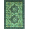 thumbnail image 1 of Ahgly Company Machine Washable Indoor Rectangle Abstract Turquoise Blue Modern Area Rugs, 3' x 5', 1 of 4