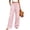 Pink, variant on Womens Gingham Wide Leg Pants Button Elastic High Waisted with Pockets Business Casual Light Blue XL