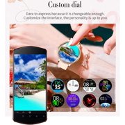 Smart Watch for Women 1.01 Inch Touch Screen Fitness Tracker Watch IP67 Waterproof Smartwatch with Incoming Call and Stopwatch, Step Counter Sport Running Watch for Android and iOS,Gold