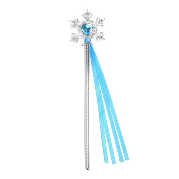 Tulle Snowflake Wand Princess Costume Prop Fairy Dress Up Accessory Shatterproof For Event Celebration