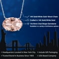 thumbnail image 2 of Gem Stone King 14K White Gold Peach Nano Morganite Pendant Necklace for Women | 9.20 Cttw | Gemstone October Birthstone | Oval 14X10MM | With 18 inch Chain, 2 of 6