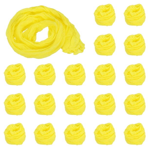 Uxcell 65cm/26" Medias de Tela de Flor de Nylon para Manualidades DIY, Amarillo Claro, Paquete de 20
