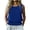 Blue, variant on Women's Bubble Hem Tank Top, Textured Sleeveless Blouse with Smocked Waist, Casual Crew Neck Summer Cami for Ladies Black M(M)
