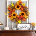 thumbnail image 6 of Holloyiver Fall Wreaths for Front Door, 19.7 Inch Large Artificial Sunflowers Orange Pumpkins and Maple Leaves, Front Door Wreath for Autumn Thanksgiving Harvest Decor Indoor Outdoor, 6 of 9