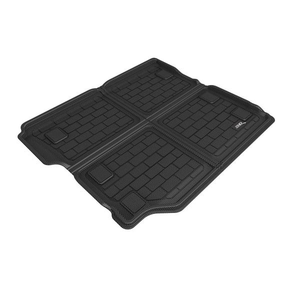 3D MAXpider 2018-2024 Fits Jeep Wrangler JL Unlimited With Sub Flat Load Floor Cross Fold Kagu Black Carbon Fiber Embossed Pattern Cargo Liner M1JP0231309