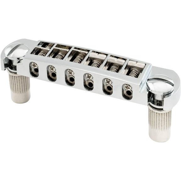 Pro 52.5mm (2-1/16 inch) Pigtail Style Tune-O-Matic Adjustable Wraparound Bridge Tailpiece for Epiphone Les Paul SG Style Electric Guitar, Chrome