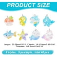 thumbnail image 6 of 40 Pcs Ocean Animals Resin Charms 8 Styles Clear Cartoon Sea Star Seahorse Shark Pendant Mixed Color Animal Figurines Charms with Loop for Necklace Jewelry Keychain Craft, 6 of 7
