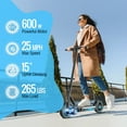 thumbnail image 2 of 600W Electric Scooter for Adults, Up to 25MPH and 22-30Miles Long-Range, 10'' Air Tires, Foldable Commuting Escooter with Double Braking System and App Blue, 2 of 8