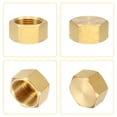 thumbnail image 4 of 2Pcs Tapón de cabeza hexagonal de latón, tapa de compresión, tapa de válvula de detención, accesorio de tubería de rosca hexagonal de 3/4" NPT con junta para acondicionador de aire, agua, oro, 4 of 7