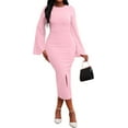 thumbnail image 3 of Women Sexy Dress Bodycon Work Dress Elegant Pencil Dress, 3 of 11