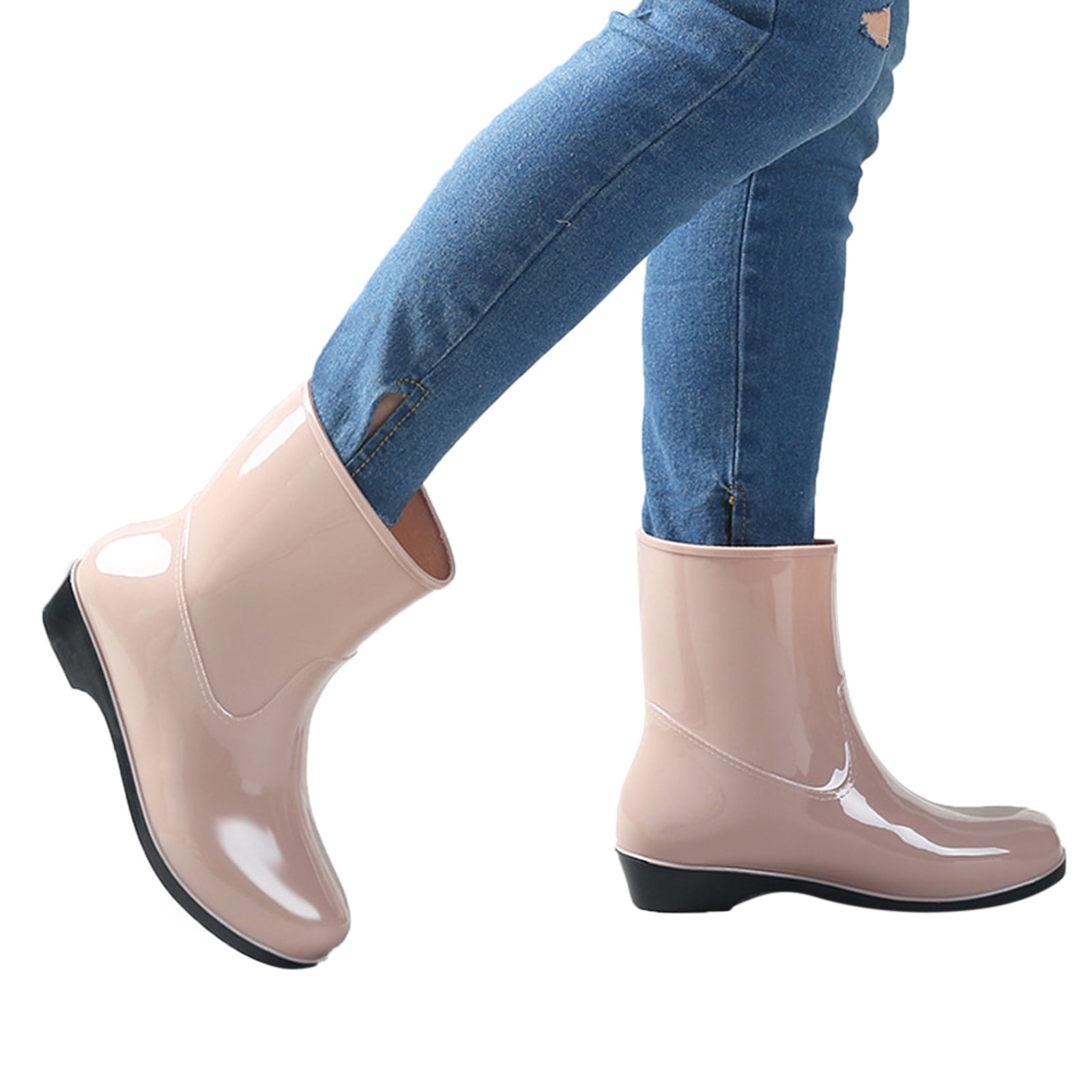 EHQJNJ Womens Rain Boots Wide Calf Leopard Shoes Short Rain Boots for Ankle Waterproof Rainboot on Garden Boot Rubber Shoes Womens Rain Boots Ankle Wide Width Water Boots for Women Nice and Cute