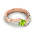 thumbnail image 3 of 1.20 Carat Natural Diamond Peridot & Aquamarine Gemstone Unique Bridal Ring for her Solid 18K Rose Gold Size 5 by Diamond-Capitals, 3 of 8