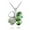 Green, variant on Wrapables® Gold Plated Crystal Four Leaf Clover Pendant Necklace, 18 inches, Rose Red