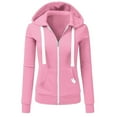 thumbnail image 1 of Veste Unie pour Femmes 2025, Chandails en Molleton Décontractés avec Poche Zippée, Robe à Capuche Longue pour Femmes, 1 of 3