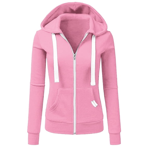 Women's Sweatshirts Hoodies Long Sleeves Full Zip Up Lightweight Pullover Cute Trendy Fall Outfits for Women Size M