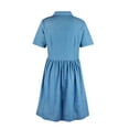 thumbnail image 6 of Viikei Plus Size Short Sleeve Dress for WomenSummer Turndown Neck Denim Party Dresses Swing Dresses, 6 of 8