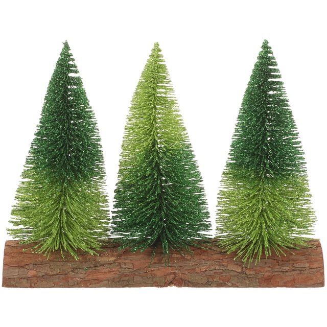 CIMAXIC christmas Mini Christmas Tree Wooden Base Mini Tabletop Christmas Tree Xmas Party Decoration,8.27"X6.5"X2.76"