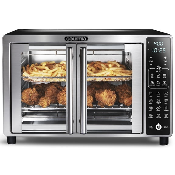 Gourmia Digital Air Fryer Toaster Oven with Single-Pull French Doors, New
