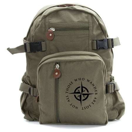 LOTR Not All Those Who Wander Are Lost Heavyweight Canvas Backpack (Lost Odyssey Best Rings)