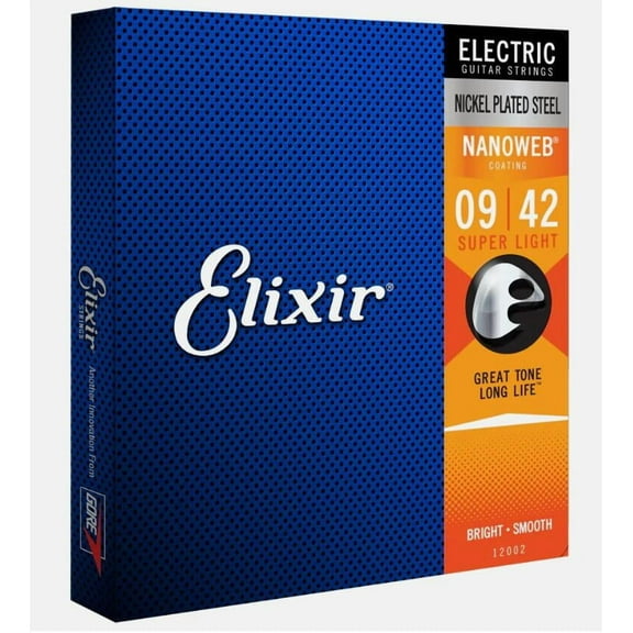 6 Sets! Elixir NANOWEB Nickel Electric — 12002 Super Light .009-.042