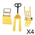 thumbnail image 1 of Modelo en miniatura Baoblaze 4x Casa de muñecas Bulldozer Carretilla elevadora Amarillo, 1 of 8