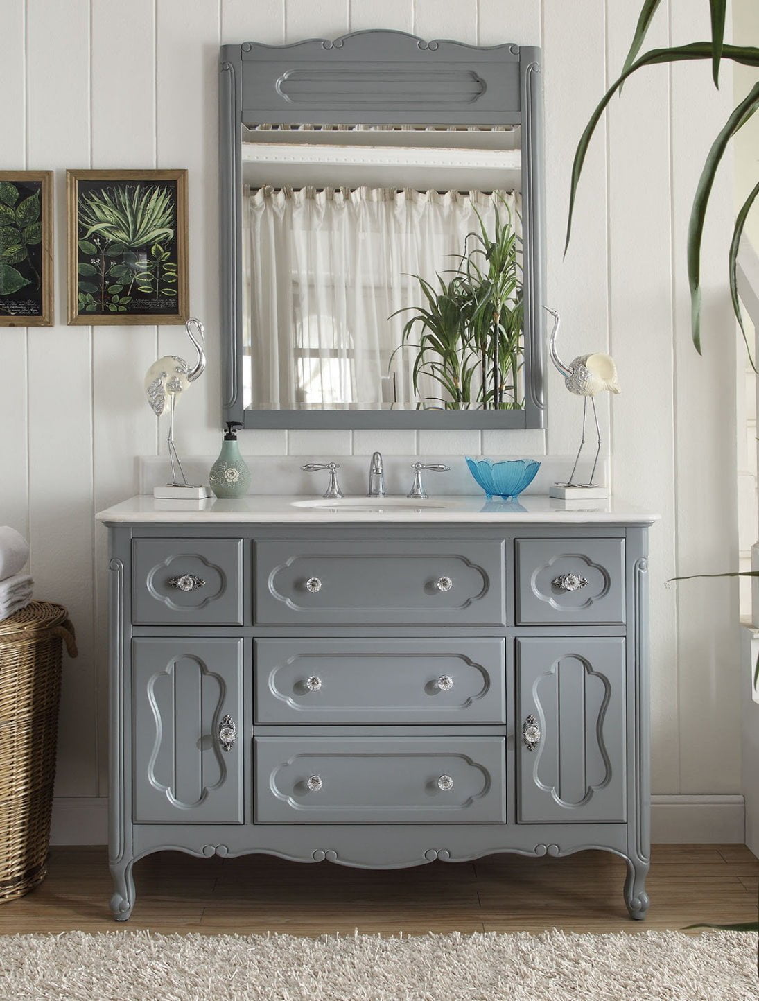 48" Benton Collection Knoxville Bohemian Gray Bathroom Vanity with